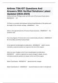 Arthrex TSA IOT Questions And Answers With Verified Solutions Latest Updated [2024-2025]