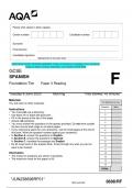 2023 AQA GCSE SPANISH 8698/RF Paper 3 Reading Foundation Tier Question Paper & Mark scheme (Merged) June 2023 [VERIFIED]