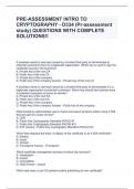 PRE-ASSESSMENT INTRO TO CRYPTOGRAPHY - D334 (Pr-assessment study) QUESTIONS WITH COMPLETE SOLUTIONS!!