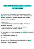 WGU D096 Fundamentals of Diverse Learners  STUDY BUNDLE PACK SOLUTION Questions and Answers (2024 / 2025) (Verified Answers)