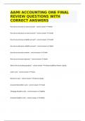 AAMI ACCOUNTING ONE FINAL REVIEW QUESTIONS WITH CORRECT ANSWERS