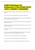 AAMI Pathology for Embalmers Final EXAM WITH 100% CORRECT ANSWERS