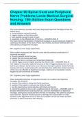 Chapter 60 Spinal Cord and Peripheral Nerve Problems Lewis Medical-Surgical Nursing, 10th Edition Exam Questions and Answers