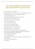 Test 1 Study Guide Spirit Airlines Exam Questions With 100% Correct Answers