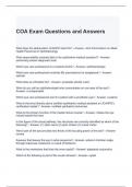 COA Exam Questions and Answers (Graded A)