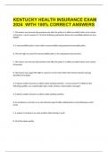 KENTUCKY HEALTH INSURANCE EXAM 2024  WITH 100% CORRECT ANSWERS