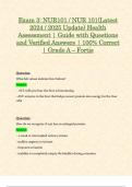 Exam 3: NUR101 / NUR 101 (Latest 2024 / 2025 Update) Health Assessment | Guide with Questions and Verified Answers | 100% Correct | Grade A – Fortis