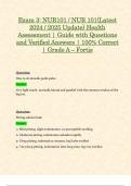 Exam 3: NUR101 / NUR 101 (Latest 2024 / 2025 Updates STUDY BUNDLE WITH COMPLETE SOLUTIONS) Health Assessment | Guide with Questions and Verified Answers | 100% Correct | Grade A – Fortis