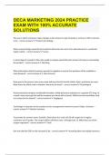  DECA MARKETING 2024 PRACTICE EXAM WITH 100% ACCURATE SOLUTIONS