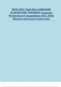 WGU LPA1 Task 1|LANGUAGE ACQUISITION THEORIES| Language Production & Acquisition |LPA1 2024 Western Governors University