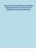 WGU LPA1 Task 1| DIALECTS & CREOLES| Language Production & Acquisition LPA1 2024 Western Governors University