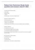 Patient Care Technician Study Cards question and answers rated A+ 