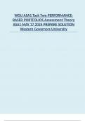 WGU ASA1 Task 2 |PERFORMANCE-BASED PORTFOLIOS Assessment Theory ASA1 |MAY 17 2024| PREPARE SOLUTION Western Governors University