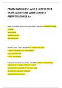 CMOM MODULES 1 AND 2 LATEST 2024 EXAM QUESTIONS WITH CORRECT ANSWERS GRADE A+ 