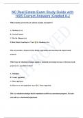 NC Real Estate Exam Study Guide with  1005 Correct Answers |Graded A+|