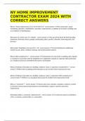 NY HOME IMPROVEMENT CONTRACTOR EXAM 2024 WITH CORRECT ANSWERS