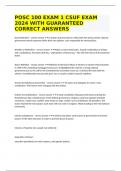 POSC 100 EXAM 1 CSUF EXAM 2024 WITH GUARANTEED CORRECT ANSWERS