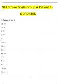 NIH Stroke Scale Group A Patient 1-6 UPDATED Questions with 100% Correct Answers | Updated & Verified