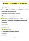 NYS EMT EXAM BUNDLED NYS EMT-B State Exam Written  EMT FINAL EXAM JBLEARNING Questions with 100% Correct Answers | Updated & Verified