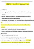 UTRGV POLS 2305 Exams BUNDLED UTRGV POLS 2305 Final & Midterm Exam  UTRGV POLS 2305 Final Exam (Module 6-10) | 50 Questions with 100% Correct Answers | Updated & Verified