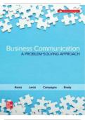 SOLUTION MANUAL FOR BUSINESS COMMUNICATION A PROBLEM SOLVING APPROACH 2ND EDITION KATHRYN RENTZ, PAULA LENTZ, MARCO CAMPAGNA, CARLEIGH BRADY