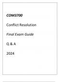 COM3700 Conflict Resolution Final Exam Guide Q & A 2024.