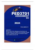 PED3701 ASSIGNMENT 3 2024 QUESTION 1: What are some of the challenges you have faced or are currently facing in your studies? Can  you describe a specific situation or situations where you encountered a setback in your  academic journey? (10