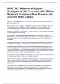 WGU D001 Behavioral Support Strategies for K-12 Learners with Mild to Moderate Exceptionalities Questions & Answers 100% Correct