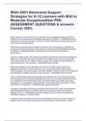 WGU D001 Behavioral Support Strategies for K-12 Learners with Mild to Moderate Exceptionalities PRE-ASSESSMENT QUESTIONS & answers Correct 100%