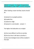 CRCST Chapter 14 (High-Temperature Sterilization) with 100% correct answers