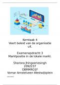 Vomar - Kerntaak 4 : voert beleid van de organisatie uit.  Examenopdracht: 3 marktpositie in de lokale markt.