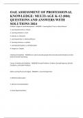 OAE ASSESSMENT OF PROFESSIONAL KNOWLEDGE: MULTI-AGE K-12 (004) QUESTIONS AND ANSWERS WITH SOLUTIONS 2024