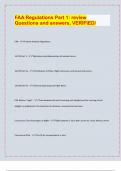 FAA Regulations Part 1: review  Questions and answers, VERIFIED/| latest update 2024/25|