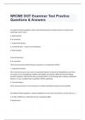  NRCME DOT Examiner Test Practice Questions & Answers