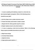 ATI Mental Health Proctored Test Bank WITH NGN Exam 2023 Real Actual Question And Answers with Rationales Rated A GRADE.