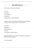 Bio 340 Exam 4 Correct answers latest update 