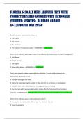 FLORIDA 6-20 ALL LINES ADJUSTER TEST WITH CORRECT DETAILED ANSWERS WITH RATIONALES (VERIFIED ANSWERS) |ALREADY GRADED A+||UPDATED MAY 2024!