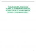 PSYC 290 GENERAL PSYCHOLOGY  JOURNAL ARTICE CRITIQUE (SUBLIMINAL MESSAGES BETWEEN THE DEVIL AND THE MEDIA 1) ATHABASCA UNIVERSITY