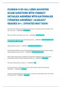 FLORIDA 6-20 ALL LINES ADJUSTER EXAM QUESTIONS WITH CORRECT DETAILED ANSWERS WITH RATIONALES (VERIFIED ANSWERS) |ALREADY GRADED A+||UPDATED MAY 2024!