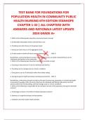 TEST BANK FOR FOUNDATIONS FOR POPULATION HEALTH IN COMMUNITY PUBLIC HEALTH NURSING 6TH EDITION STANHOPE CHAPTER 1-32 | ALL CHAPTERS WITH ANSWERS AND RATIONALS LATEST UPDATE 2024 GRADE A+