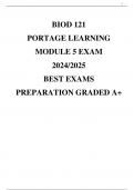 BIOD 121 PORTAGE LEARNING MODULE 5 EXAM 2024/2025 BEST EXAMS PREPARATION GRADED +