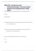 NSG 533: Cardiovascular Pathophysiology: Coronary Heart Disease and Hypertension 2024-2025.