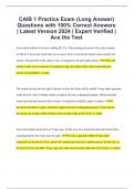 CAIB 1 Practice Exam (Long Answer) Questions with 100% Correct Answers | Latest Version 2024 | Expert Verified | Ace the Test