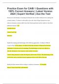 Practice Exam for CAIB 1 Questions with 100% Correct Answers | Latest Version 2024 | Expert Verified | Ace the Test