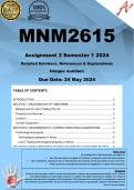 MNM2615 Assignment 3 PORTFOLIO (COMPLETE ANSWERS) Semester 2 2024 