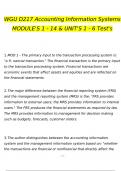 WGU D217 Accounting Information Systems  MODULE'S 1 - 14 & UNIT'S 1 - 6 Test's  Questions and Answers 2024 / 2025 | 100% Verified Answers