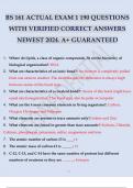 BS 161 ACTUAL EXAM 1 190 QUESTIONS WITH VERIFIED CORRECT ANSWERS NEWEST 2024. A+ GUARANTEED