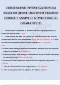 PACKAGE DEAL OF CRIME SCENE INVESTIATOR IAI CERTIFICATION PRACTICE EXAM QUESTIONS WITH VERIFIED CORRECT ANSWERS NEWEST 2024. A+ GUARANTEED.