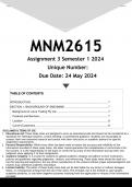 MNM2615 Assignment 3 (ANSWERS) Semester 2 2024 - DISTINCTION GUARANTEED