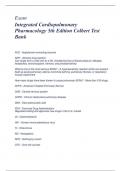 Exam Integrated Cardiopulmonary  Pharmacology 5th Edition Colbert Test  Bank